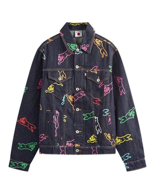 ICECREAM Blue A/O Running Dog Denim Trucker Jacket for men