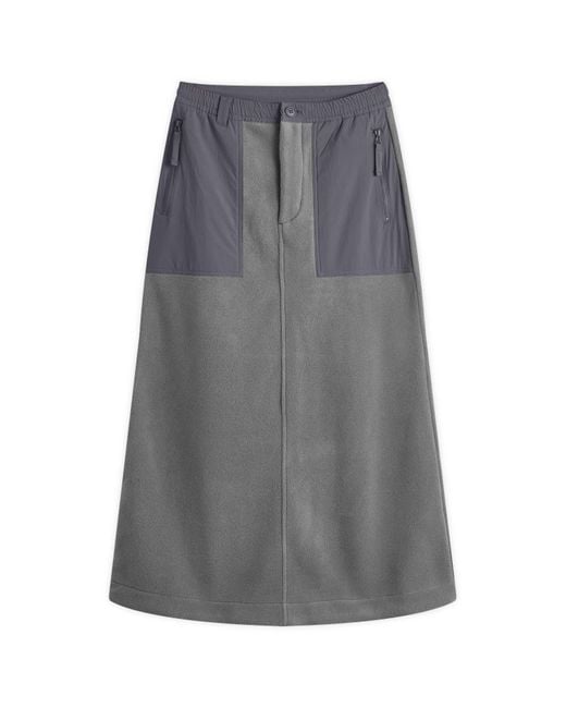 【FREY】DOUBLE POCKET SKIRT/gray Snow Peak Double Face Fleece Skirt in Grey | Lyst Canada