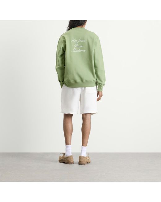 Drole de Monsieur Green Sweatshirt Slogan Calligraphy for men
