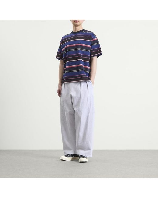Beams Plus Blue Multi Stripe T-Shirt for men