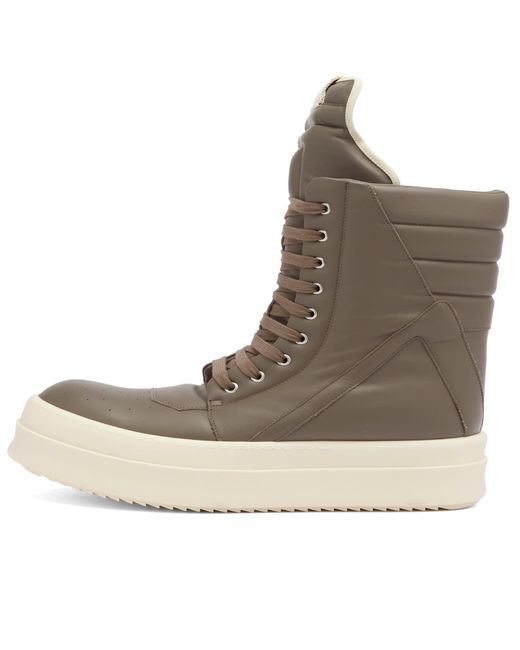 Rick Owens Brown Leather Geobasket Sneakers for men