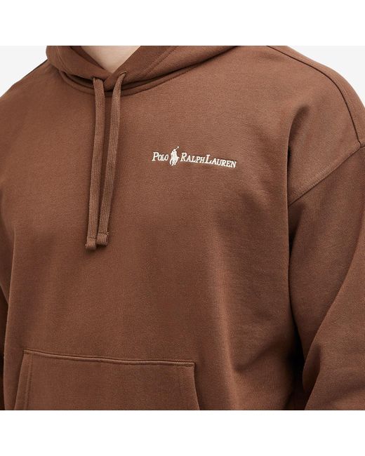 Polo Ralph Lauren Brown Heavyweight Fleece Logo Hoodie for men