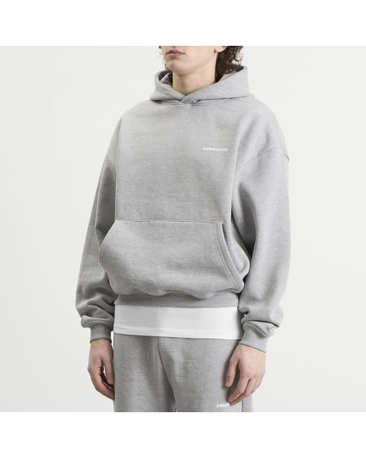 Annie Hood Gray Mini Logo Hoodie for men