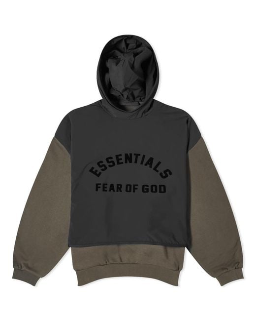 Fear of God ESSENTIALS Spring Fleece Hoodie in Black for Men | Lyst
