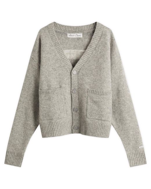 About Blank Gray Mohair Knitted Logo Cardigan for men
