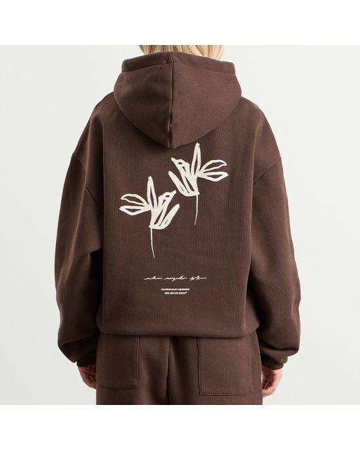 MKI Miyuki-Zoku Brown Ink Flower Hoodie Presented By End