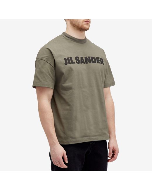 Jil Sander Gray Logo T-Shirt for men