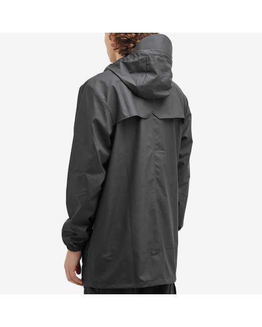 Rains Black Cargo Long Jacket for men