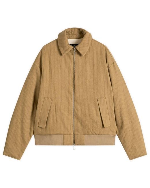 Merely Made Natural Wool Stripe Bomber Jacket for men