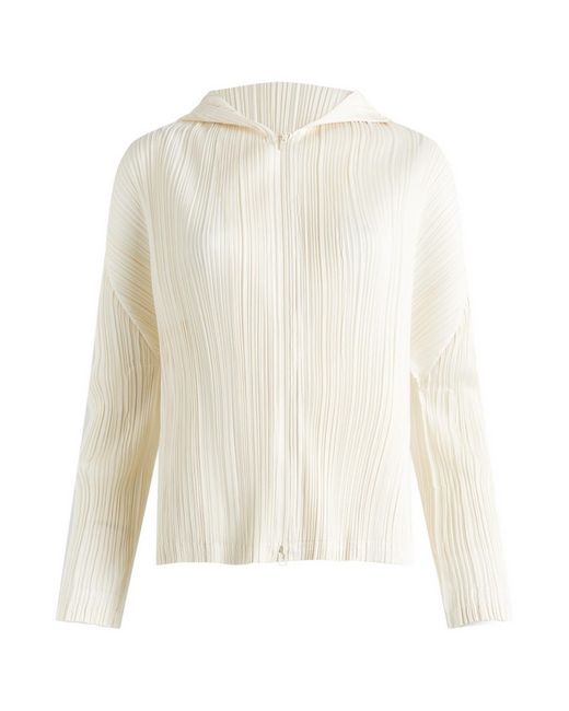 Pleats Please Issey Miyake Hoodie in White | Lyst