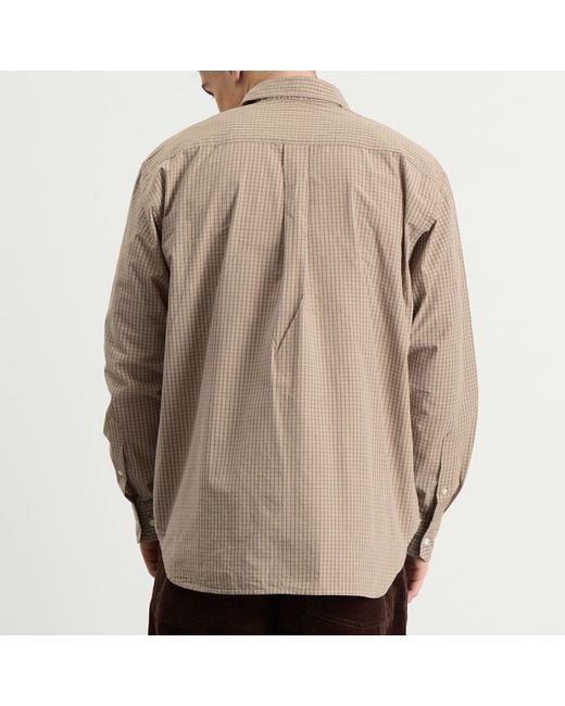 Norse Projects Natural Ole Oversize Poplin Check Shirt for men
