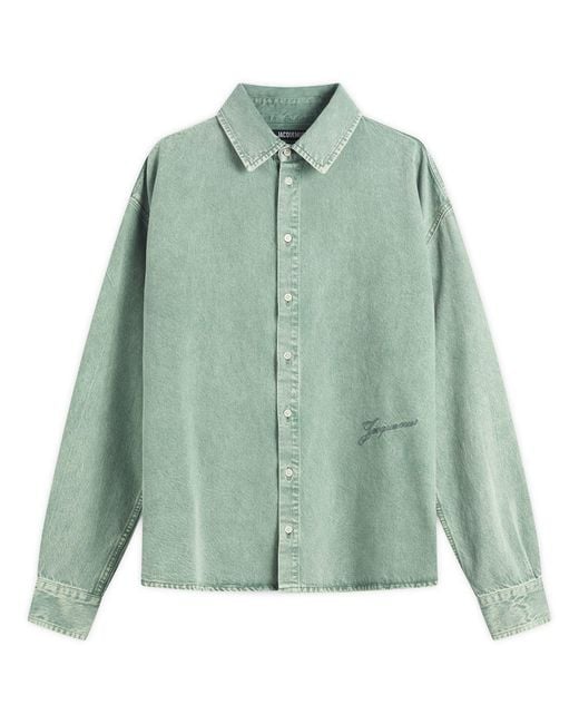 Jacquemus Green Denim Shirt for men