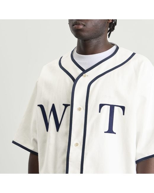(w)taps White League Short Sleeve Shirt for men