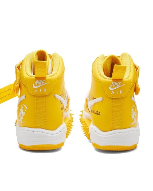 Nike Yellow X Off- Air Force 1 Mid Sp Sneakers