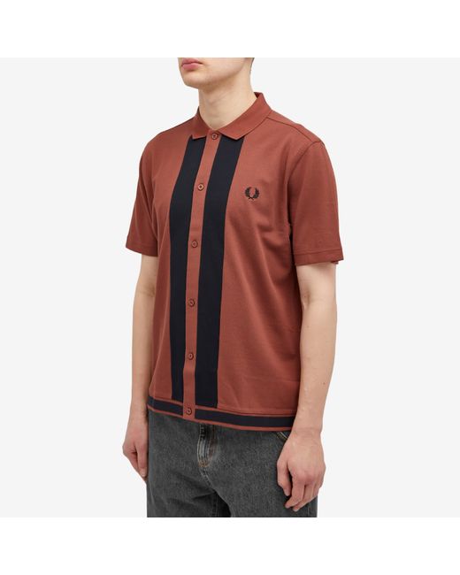 Fred Perry Red Panel Polo Shirt for men