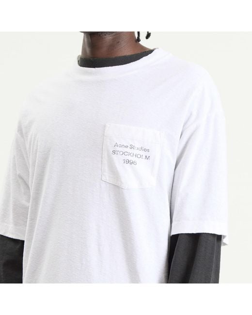 Acne White Small 1996 Short Sleeve T-Shirt for men
