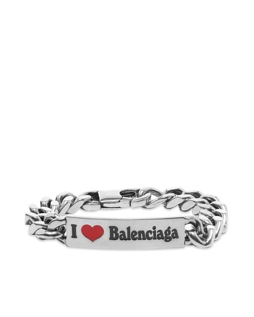 Balenciaga Metallic I Love Bracelet for men