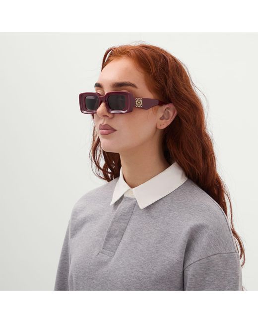 Loewe Purple Anagram Rectangular Sunglasses