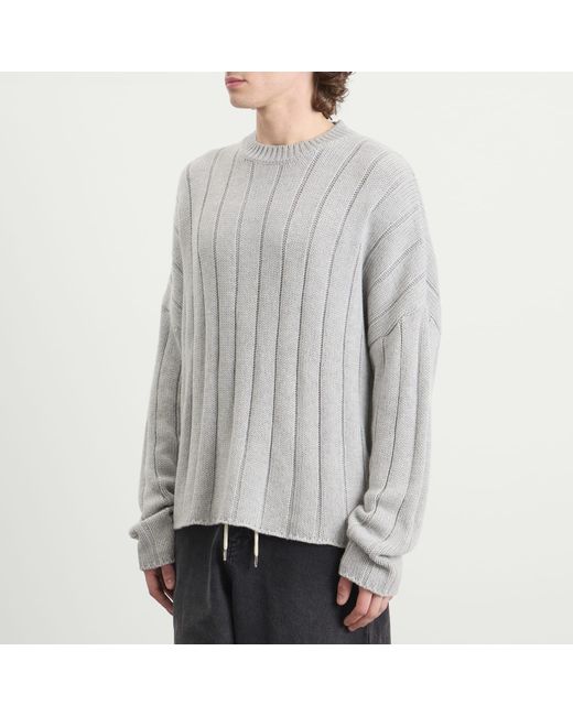 About Blank Gray Large Rib Knit Crew for men