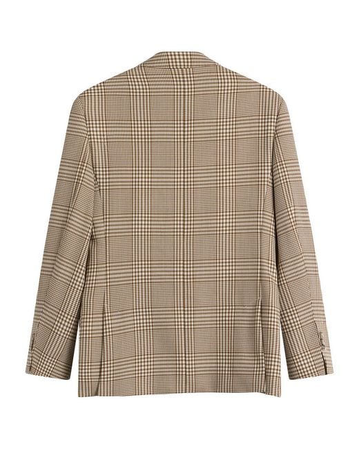 AMI Brown Prince Of Wales Wool Blazer for men