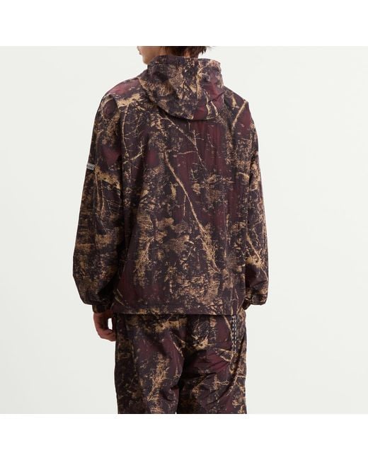 No Problemo Brown Forest Glitch Nylon Jacket for men