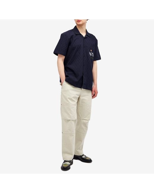 Palmes Blue Garden Short Sleeve Shirt for men