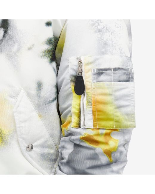 Alexander McQueen Metallic Obscured Flower Printed Bomber Jacket for men
