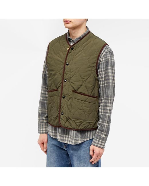 Drake's Quilted Vest in Green for Men Lyst
