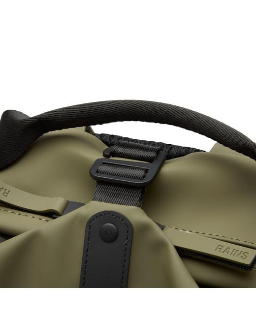Rains Green Clip Front Backpack