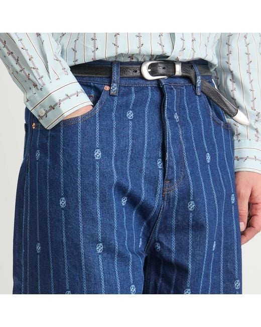 Drole de Monsieur Blue Drole De Monsieur Monogram Denim Jeans for men
