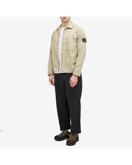Stone Island Natural Supima Cotton Twill Stretch-Tc Button Shirt Jacket for men