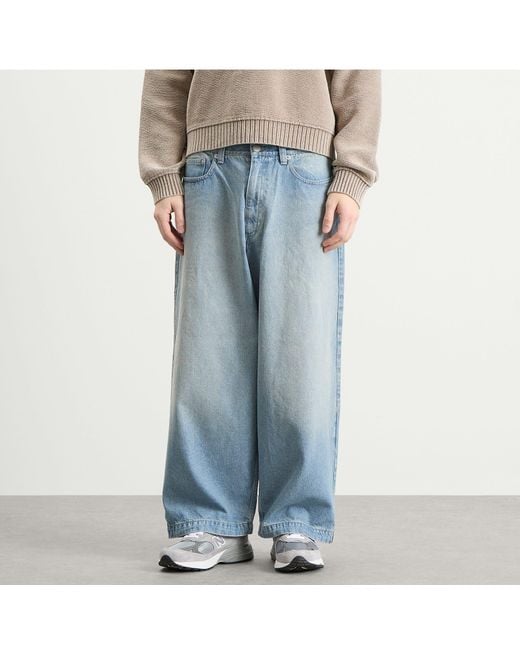 Beams Plus Blue Balloon Wide Denim Jeans for men