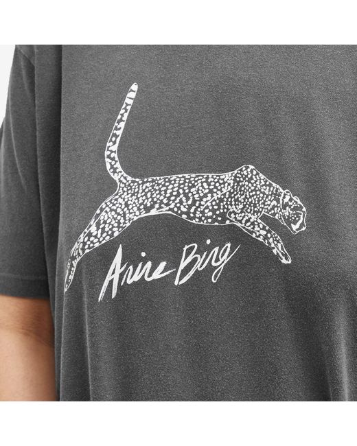 Anine Bing Gray Walker Spotted Leopard T-Shirt