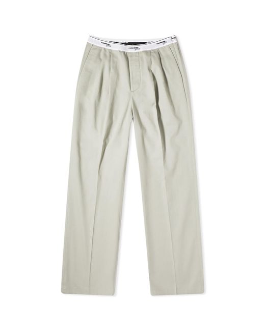 HOMMEGIRLS Gray Pleated Elastic Waitband Pant