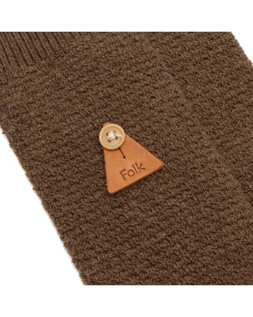 Folk Brown Waffle Sock for men