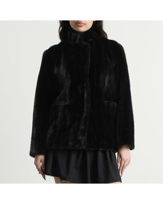 NOTHING WRITTEN Black Misha Faux Fur Jacket