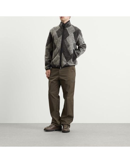 Moncler Black Zip Up Wool Jacquard Jacket for men