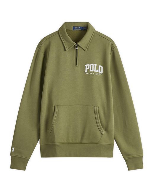 Polo Ralph Lauren Green Polo Arch Applique Half Zip Sweatshirt for men
