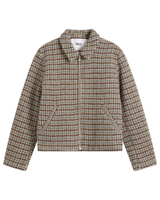 Won Hundred Brown Dutton Houndstooth Wool Jacket for men