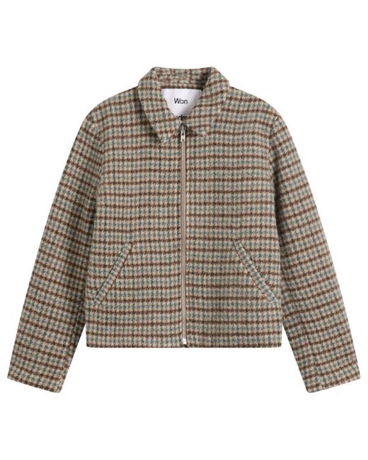 Won Hundred Brown Dutton Houndstooth Wool Jacket for men