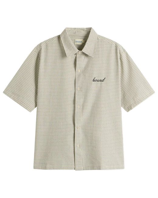 BOUND Natural Gingham Cropped Shirt for men