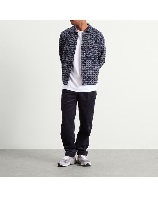 Wax London Black Rockley Geo Jacquard Overshirt for men