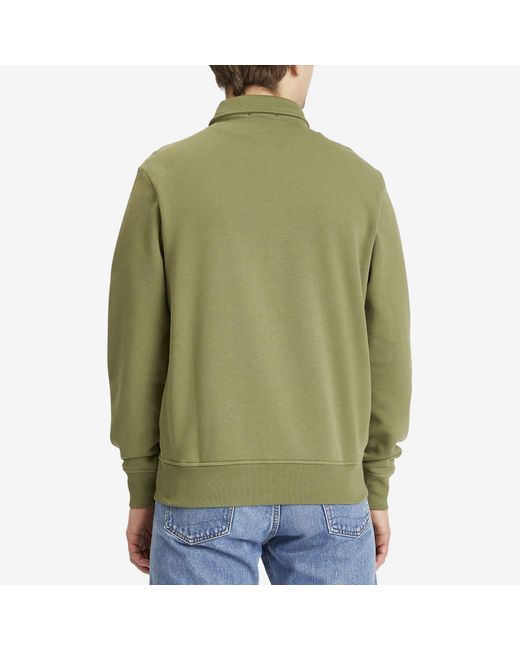 Polo Ralph Lauren Green Polo Arch Applique Half Zip Sweatshirt for men