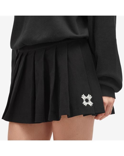 Amiri Pleated Mini Skirt in Black | Lyst