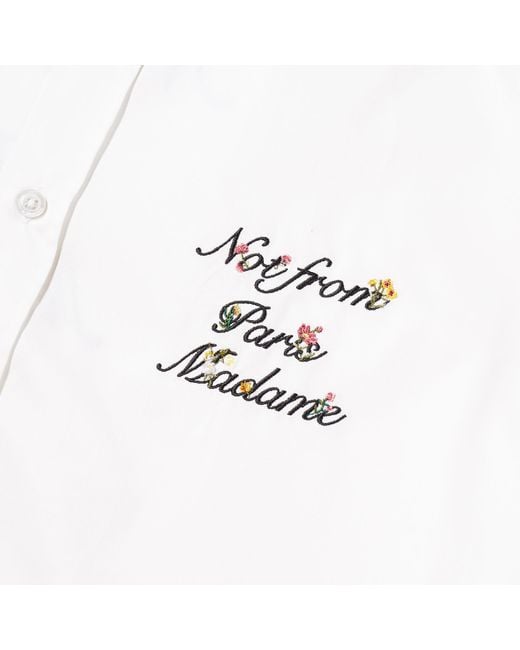 Drole de Monsieur White Presented By End. Embroirdered Slogan Twill Shirt