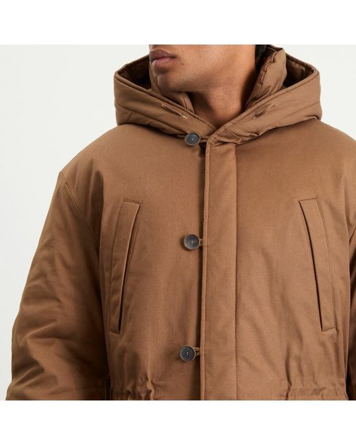 RANRA Brown Neve Canvas Cotton Parka Jacket for men