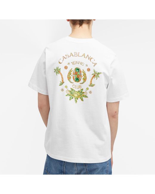 Casablancabrand White Joyeaux D'Afrique Tennis Club T-Shirt for men