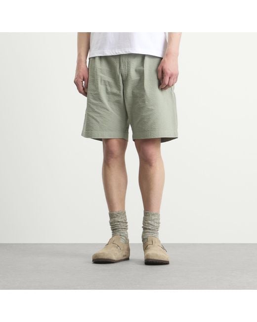 Service Works Gray Seersucker Part Timer Shorts for men