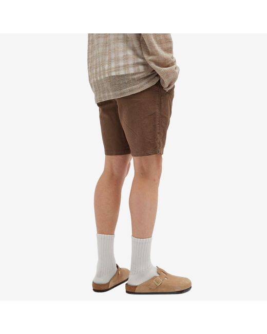 Folk Brown Cotton Linen Assembly Shorts for men