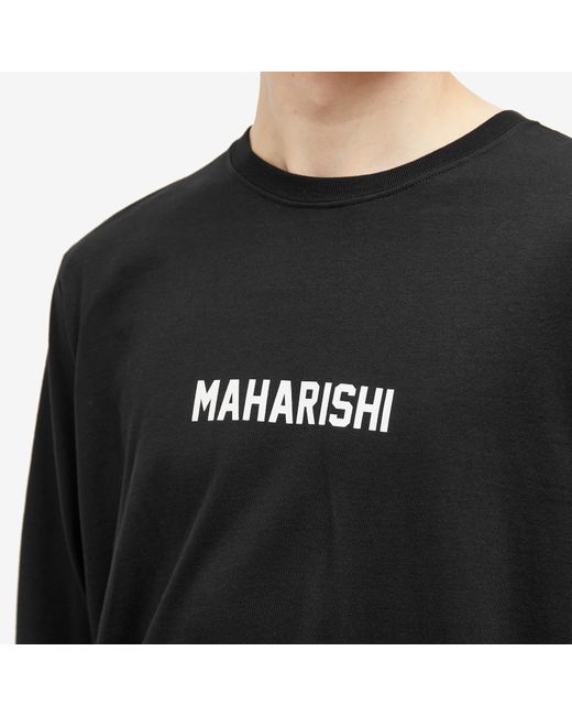 Maharishi Black Long Sleeve Woodblock Dragon T-Shirt for men